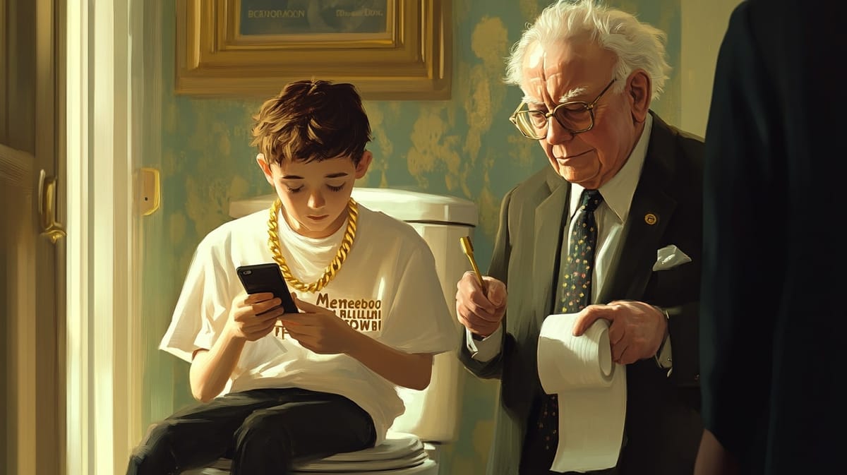 "World's First Trillionaire, 16, Still Lives in Parents' Basement. Warren Buffett Moves In As Apprentice."